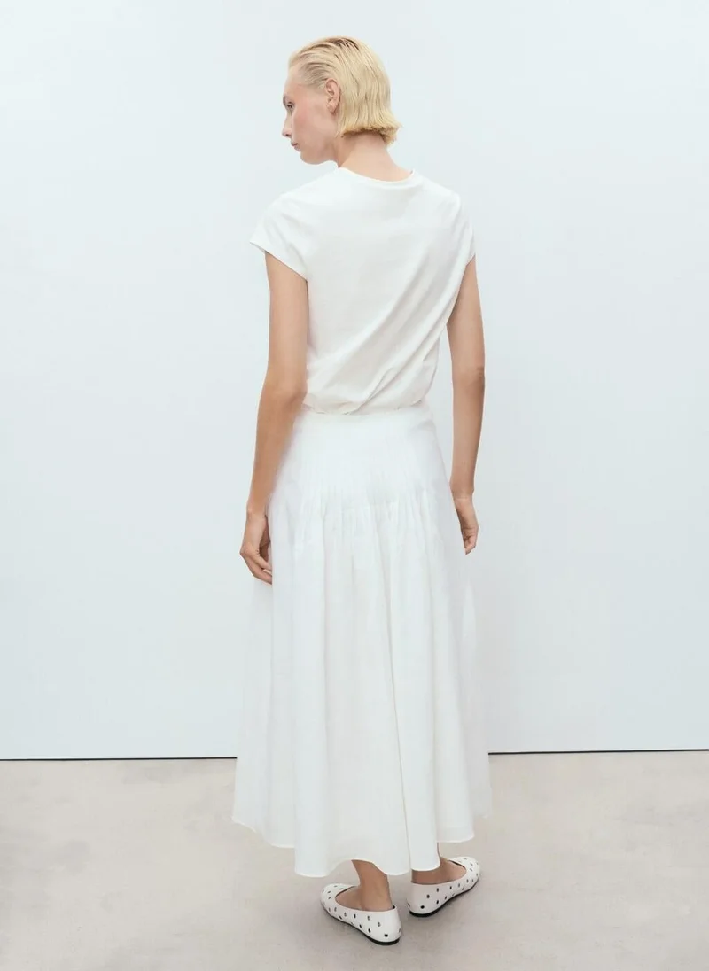 MANGO Printed cotton-blend t-shirt